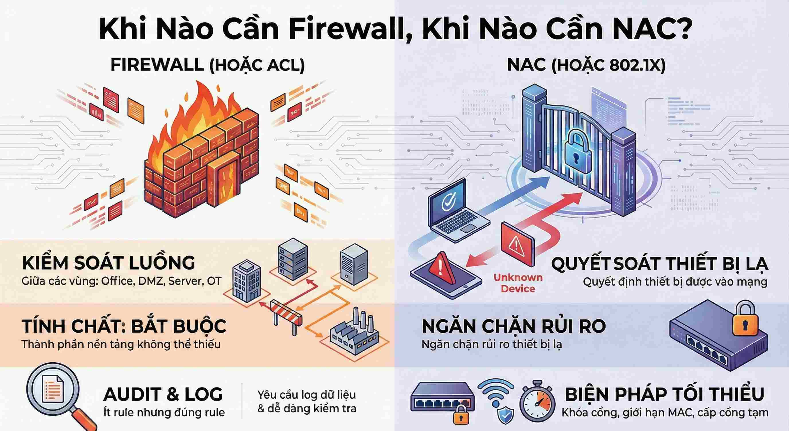 Khi nào cần firewall, khi nào cần NAC?