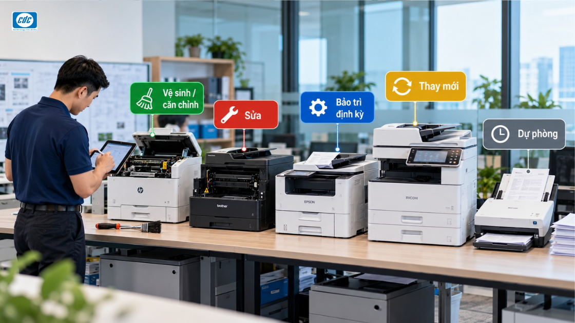 Máy in, máy scan văn phòng: Khi nào nên sửa, khi nào nên thay mới?