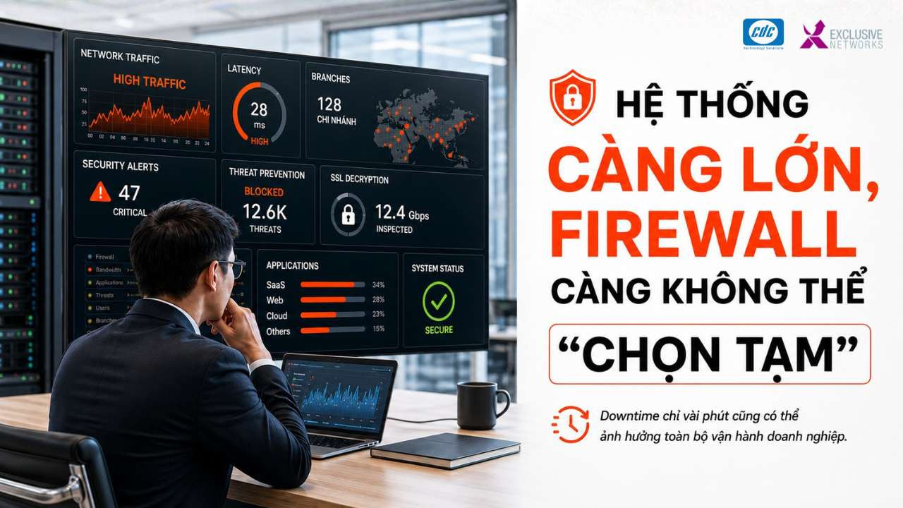 Hệ thống càng lớn firewall càng không thể chọn tạm