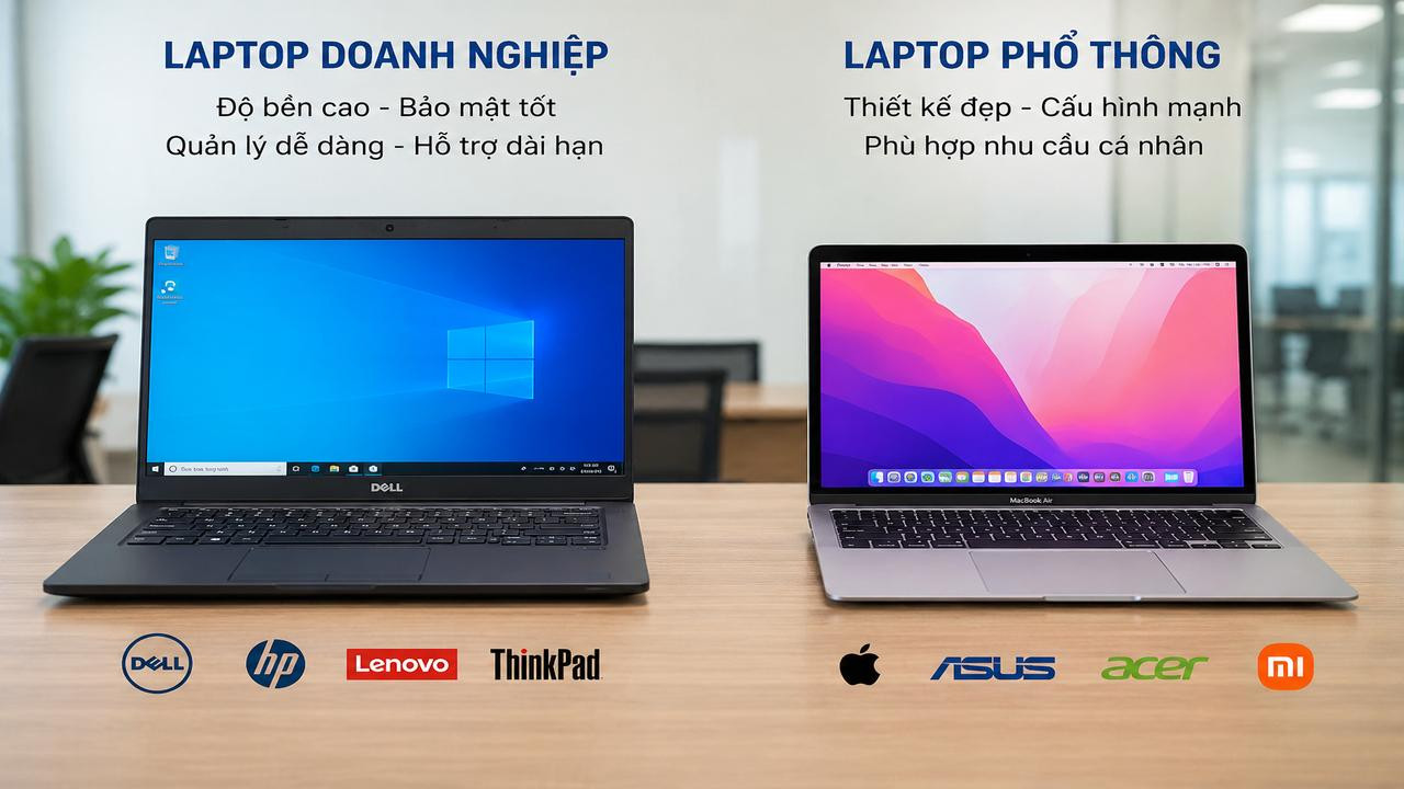Laptop doanh nghiệp khác laptop phổ thông khi triển khai Laptop doanh nghiệp khác laptop phổ thông khi triển khai cho công ty