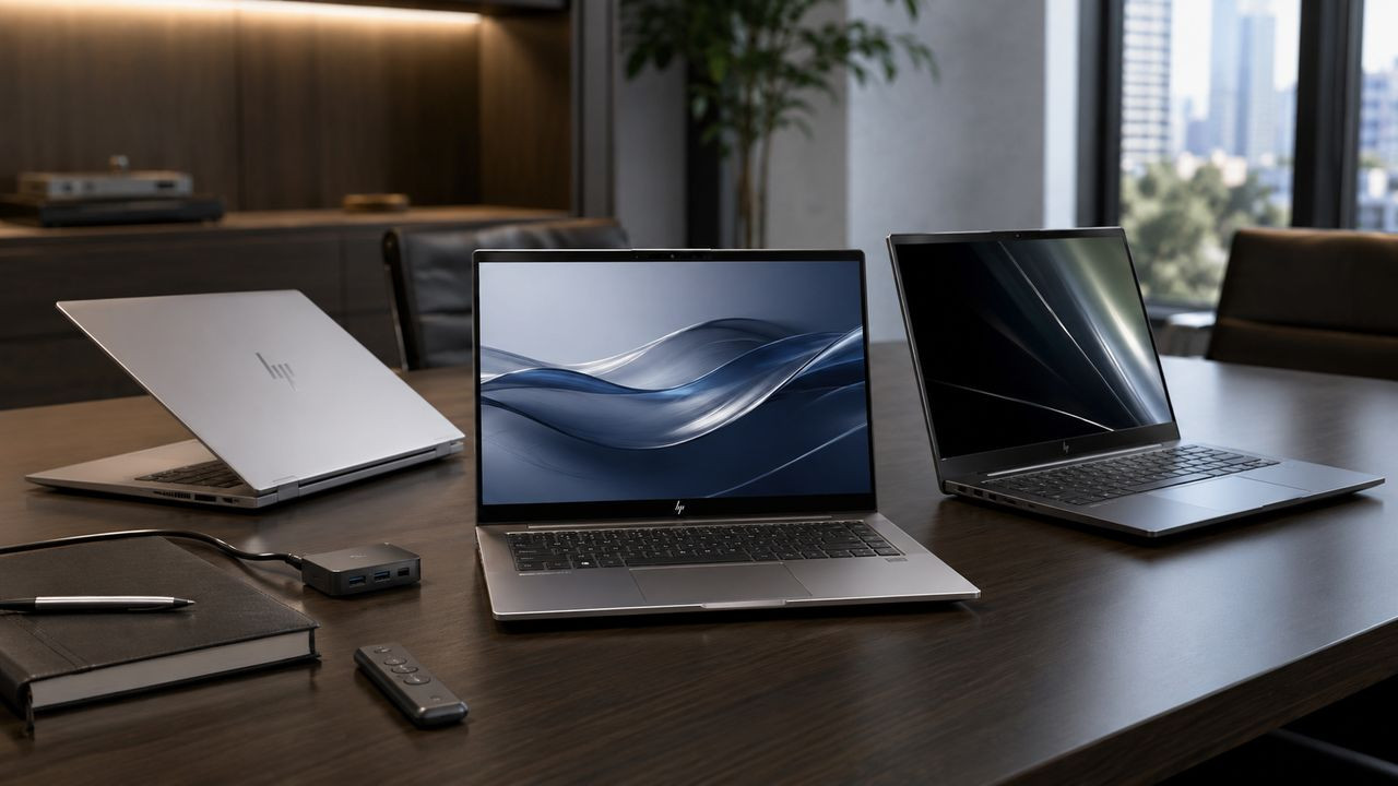 Hình minh họa tiêu chí chọn laptop cho quản lý và giám đốc Laptop cho quản lý và giám đốc trong không gian văn phòng hiện đại