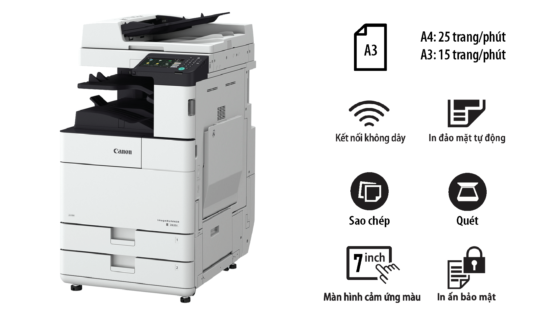 Có thể gọi máy photocopy Canon IR 2625i là trung tâm tài liệu số cho văn phòng hiện đại