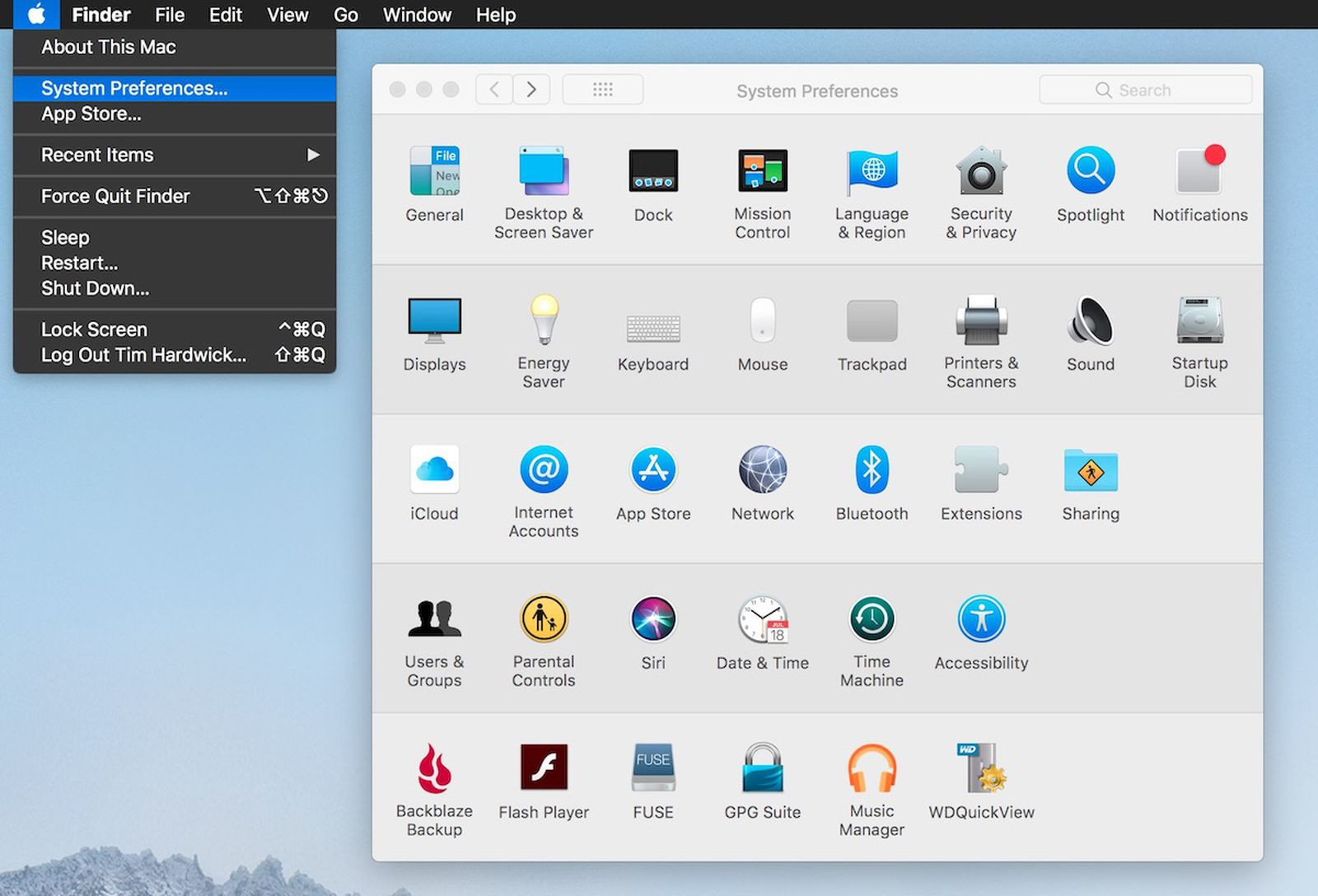 System Preferences là “trung tâm điều khiển” của macOS