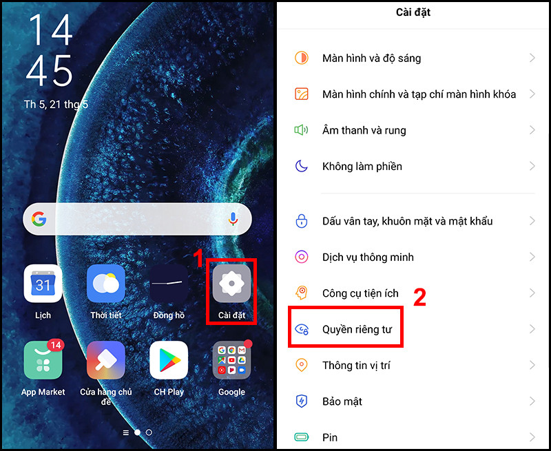 Kiểm soát quyền riêng tư của ứng dụng