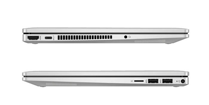 HP Pavilion x360 14-ek2017TU được trang bị các cổng kết nối đầy đủ, bao gồm 1 cổng USB Type-C hỗ trợ Power Delivery và DisplayPort, 2 cổng USB Type-A 3.2, cổng HDM