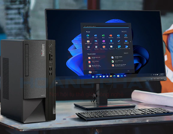 ThinkCentre neo 50s Gen 5 sở hữu kiểu dáng nhỏ gọn, rất phù hợp cho các không gian làm việc hạn chế diện tích.