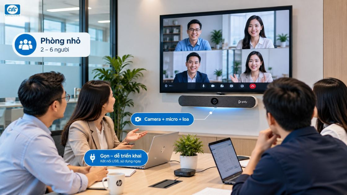 Chọn thiết bị hội nghị HP Poly theo quy mô phòng họp