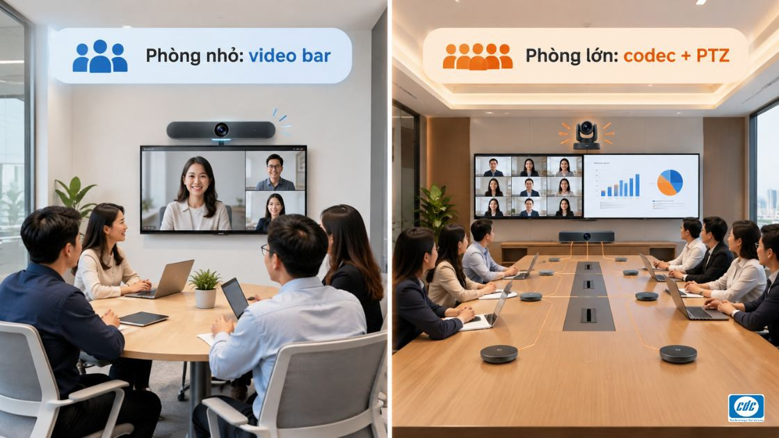 Phòng họp lớn khi nào cần codec, camera PTZ (1)
