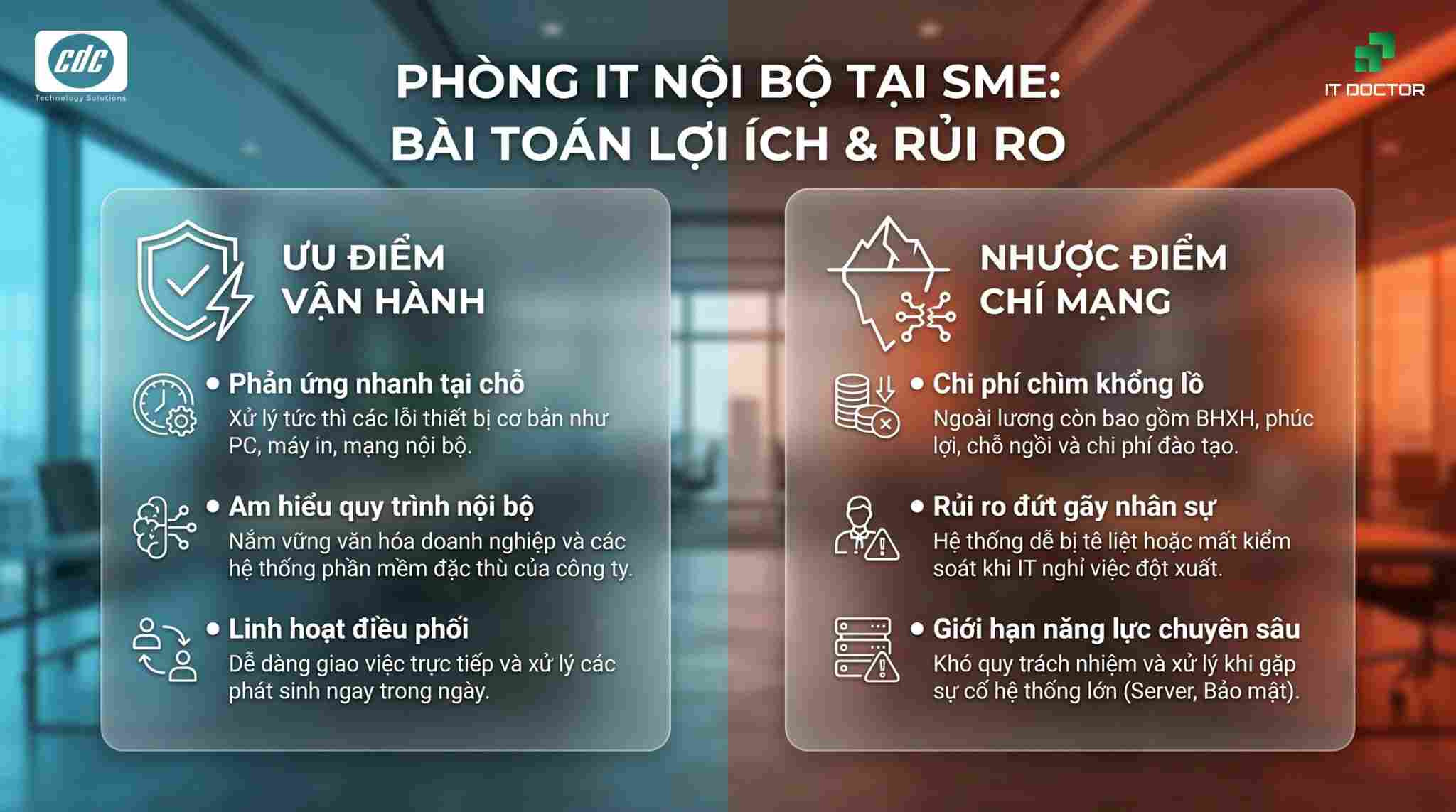 Đánh giá ưu điểm và nhược điểm khi doanh nghiệp tự xây dựng IT nội bộ