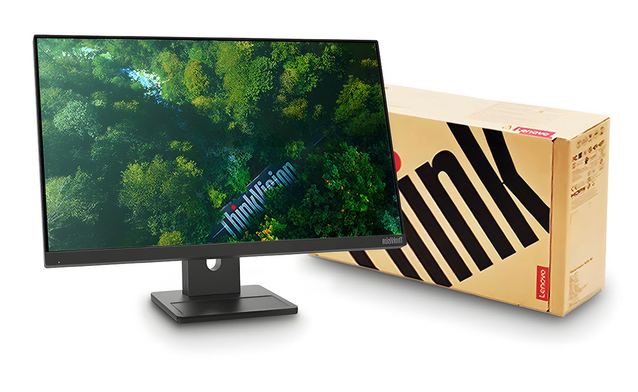 ThinkVision E24-30 mang lại góc nhìn thoải mái mà không chiếm quá nhiều diện tích bàn làm việc