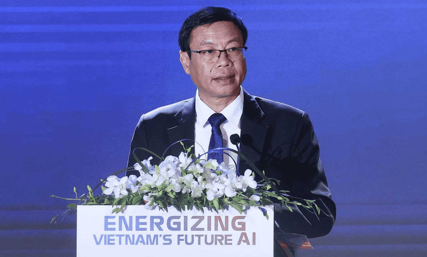 Thứ trưởng Khoa học và Công nghệ Lê Xuân Định tại sự kiện ra mắt trung tâm R&D AI Qualcomm Việt Nam. 