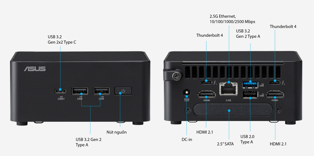 ASUS NUC 14 Pro mạnh mẽ, gọn nhẹ, tiết kiệm không gian nhưng vẫn đảm bảo hiệu năng và tính linh hoạt