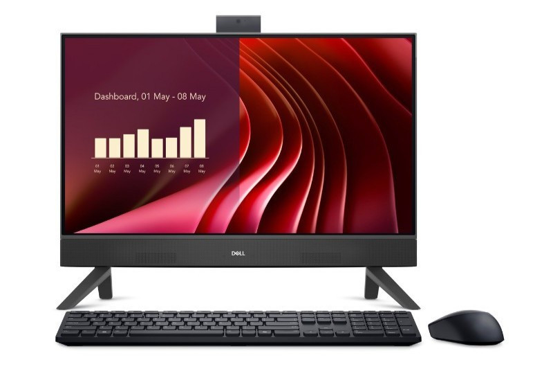 Dell 24 All in One tích hợp đa dạng cổng kết nối, đi kèm bàn phím và chuột chính hãng Dell