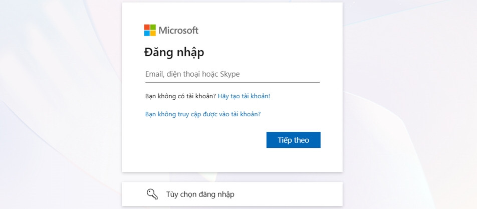 Đăng nhập vào Microsoft 365 bằng tài khoản đã được cấp phép
