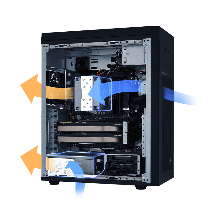 Để đảm bảo hiệu suất ổn định, ExpertCenter Pro ET700I W7 sử dụng hệ thống tản nhiệt đa kênh tiên tiến.