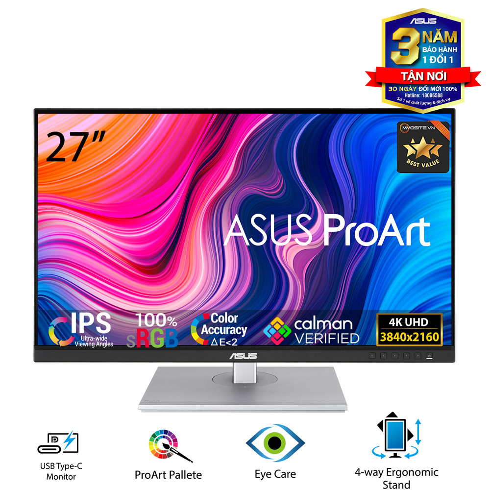 Ngay từ khi mở hộp, ASUS ProArt PA279CV tạo cảm giác rõ ràng đây là một màn hình “làm việc” đúng nghĩa.