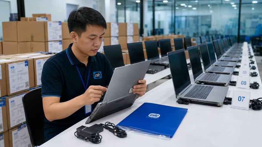 Kiểm tra và nghiệm thu laptop doanh nghiệp số lượng lớn