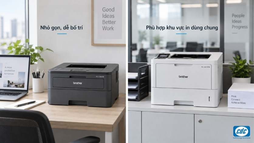 Vị trí đặt máy in Brother trong văn phòng doanh nghiệp
