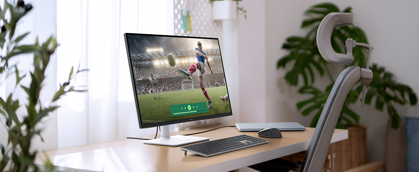 Dell Plus S2725QS có thiết kế thân thiện hơn với không gian làm việc hiện đại, home office hoặc văn phòng sáng tạo.