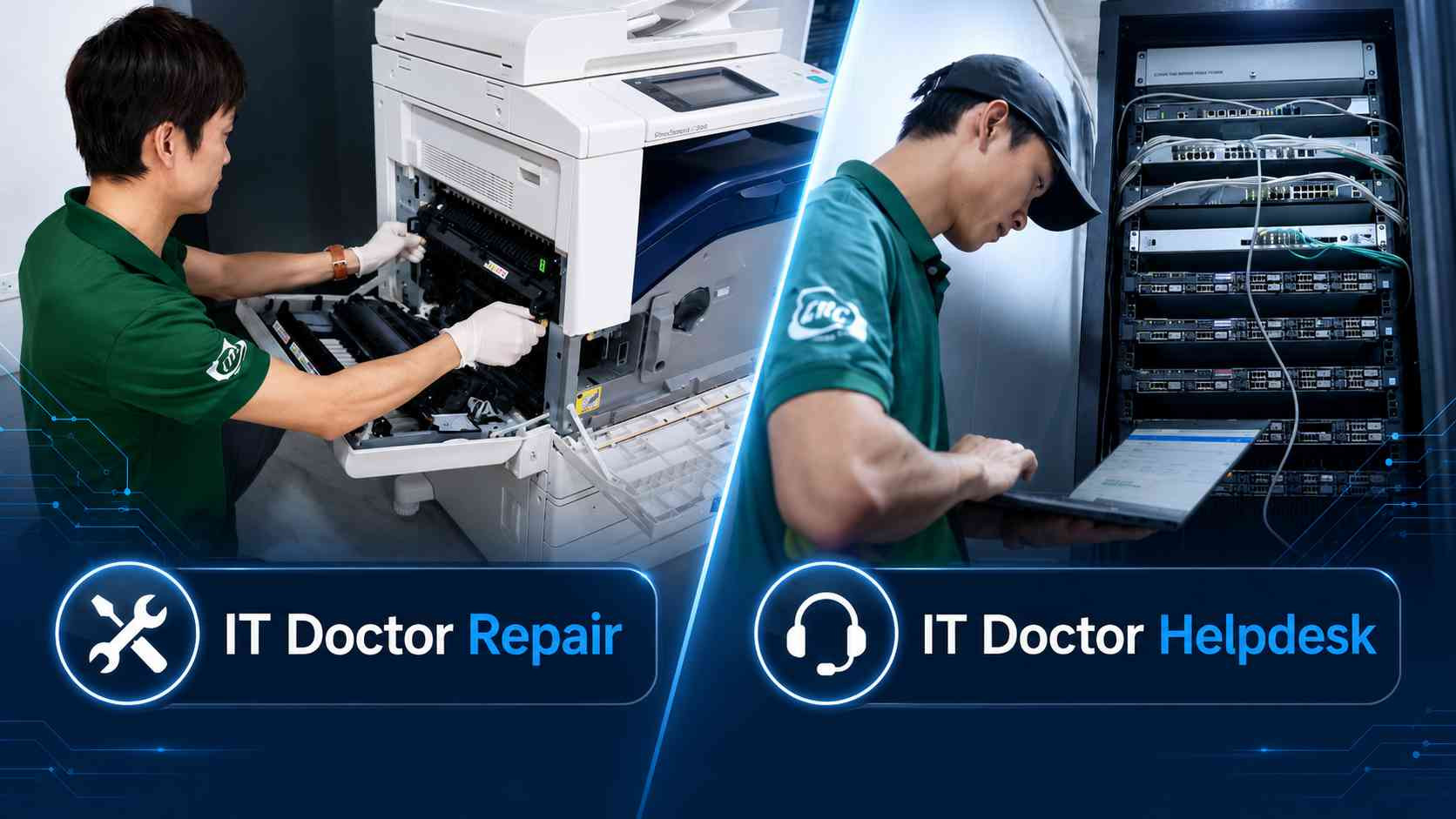 CDC Technologies cung cấp giải pháp hỗ trợ IT cho doanh nghiệp theo cả hai hướng: sửa chữa thiết bị khi phát sinh lỗi phần cứng và quản trị Helpdesk để phòng ngừa lỗi lặp lại.