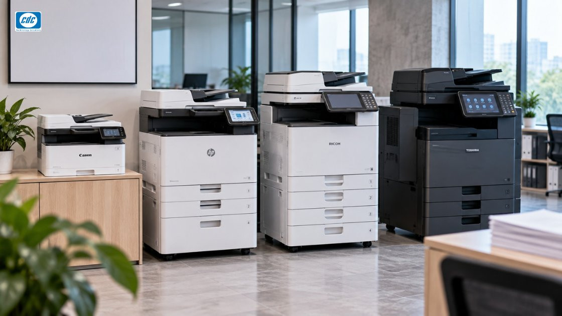 Máy photocopy để bàn và dạng đứng khác nhau thế nào?