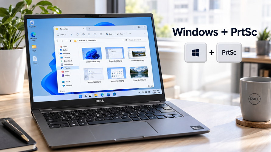 Windows PrtSc chụp và lưu ảnh Laptop Dell Ảnh chụp màn hình Laptop Dell lưu trong Pictures Screenshots