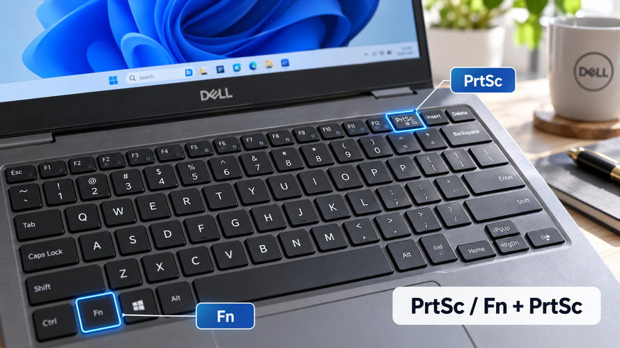 Phím PrtSc và Fn trên Laptop Dell Vị trí phím Print Screen và Fn trên Laptop Dell