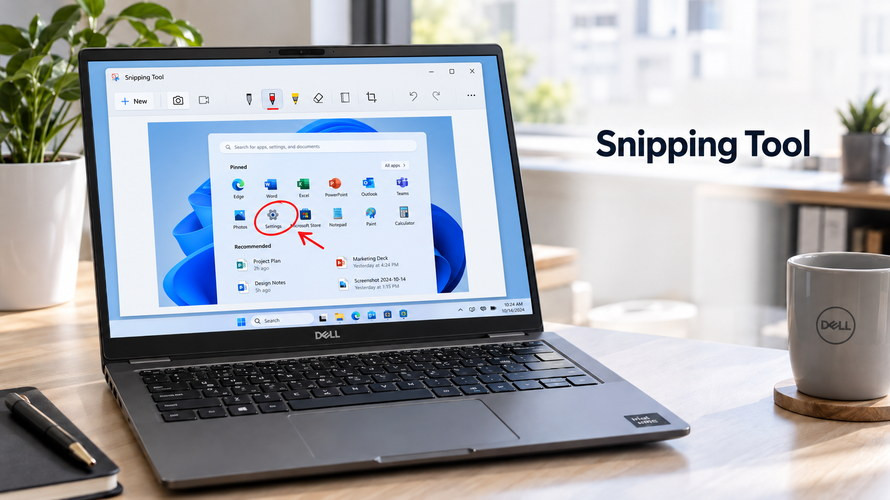 Snipping Tool trên Laptop Dell Chụp và chỉnh sửa ảnh bằng Snipping Tool trên Laptop Dell
