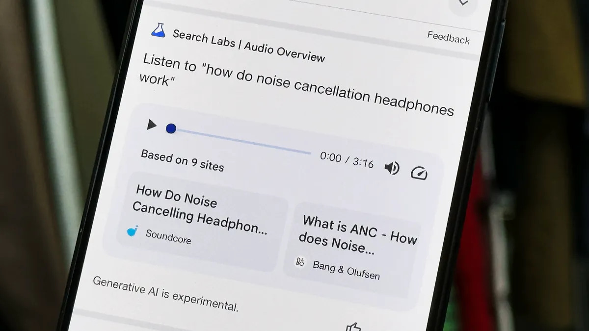 Người dùng cần chủ động kích hoạt để trải nghiệm Audio Overviews trong Search Labs