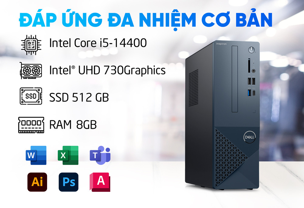 Hoạt động đa nhiệm của Inspiron 3030S diễn ra liền mạch, không có độ trễ khó chịu