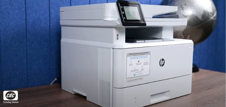 Máy in HP LaserJet Pro MFP 4103FDW 2Z629A có thiết kế gon gàng, bắt mắt.