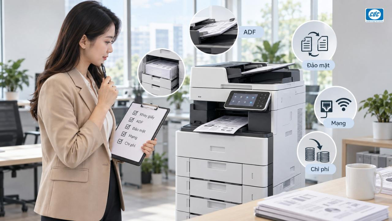 Đọc thông số máy photocopy đa chức năng theo thứ tự nào?
