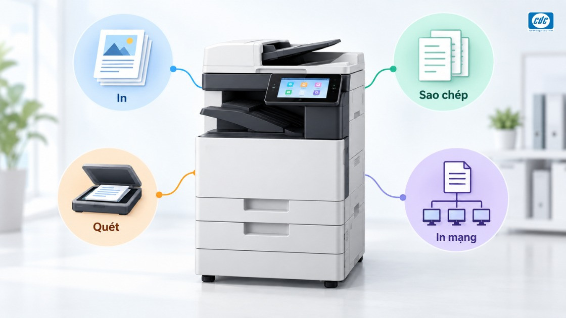 Máy photocopy đa chức năng có thể kết nối như một thiết bị mạng