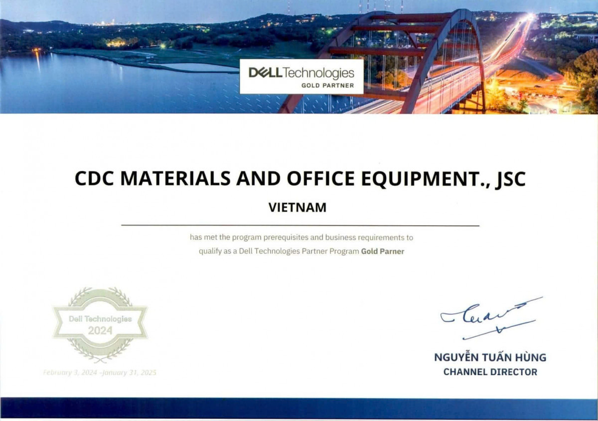 Máy Tính CDC có chứng nhận đối tác từ Dell, an tâm mua hàng chính hãng