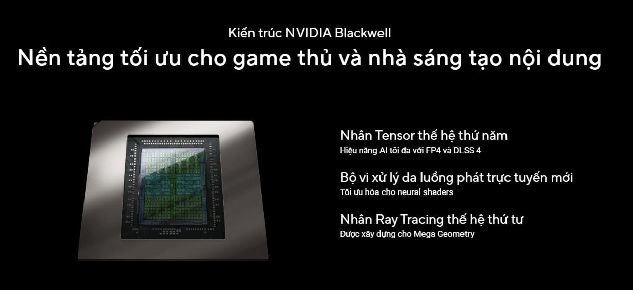 Chuẩn GDDR7 – băng thông cao, xử lý mượt mọi tác vụ