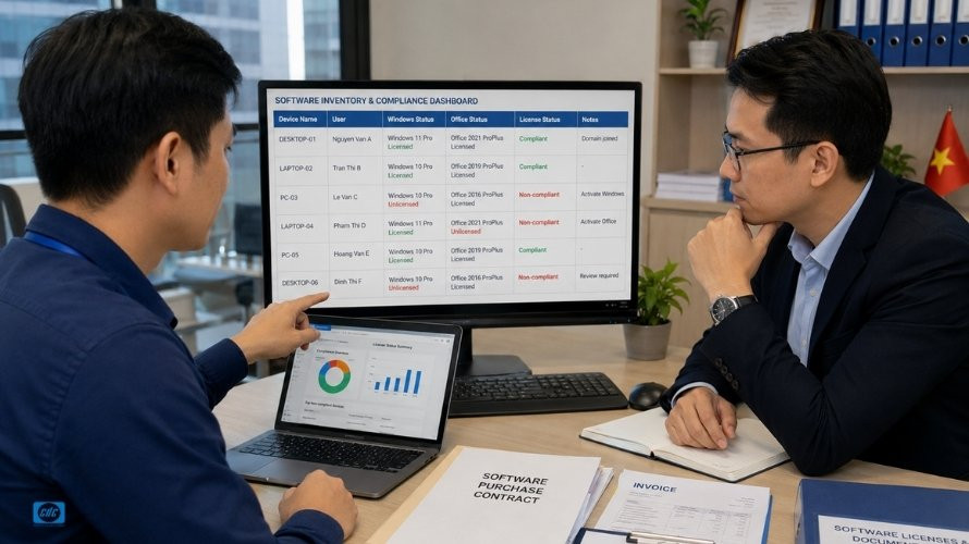 Doanh nghiệp kiểm tra rủi ro khi cài Windows Office không bản quyền