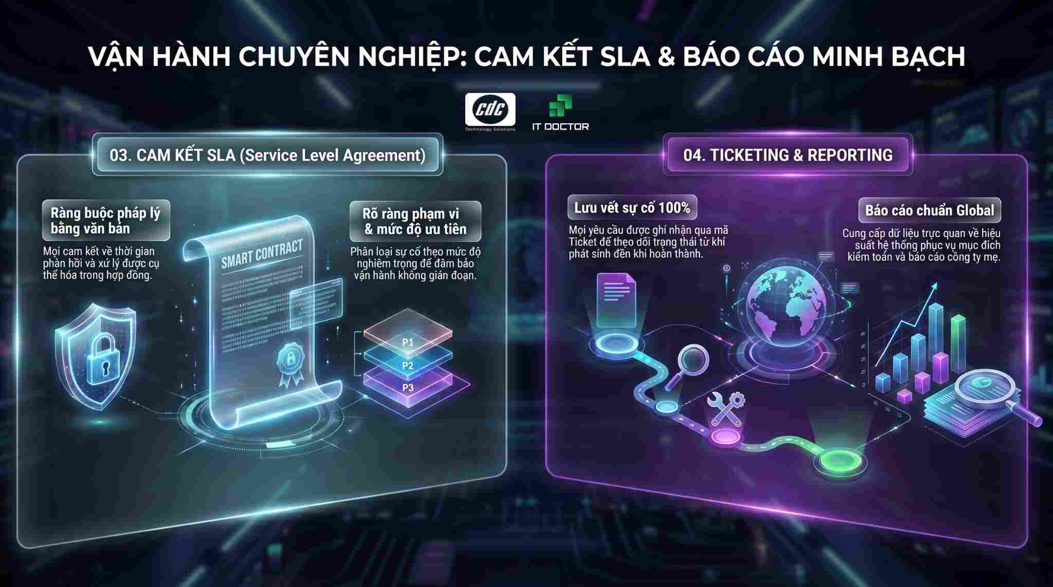 Cam kết SLA và báo cáo minh bạch