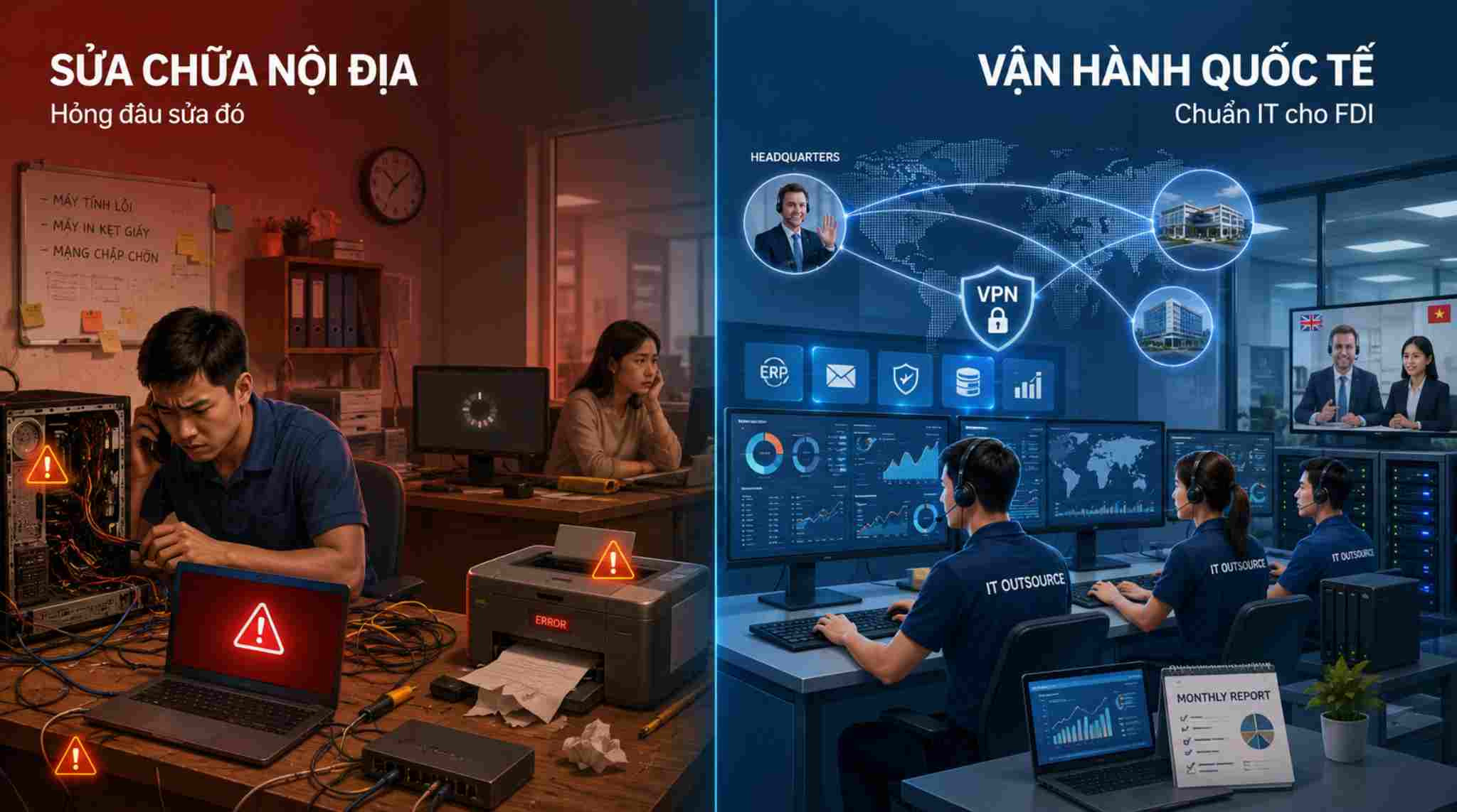 Sự khác biệt giữa “sửa chữa nội địa” và “vận hành quốc tế”