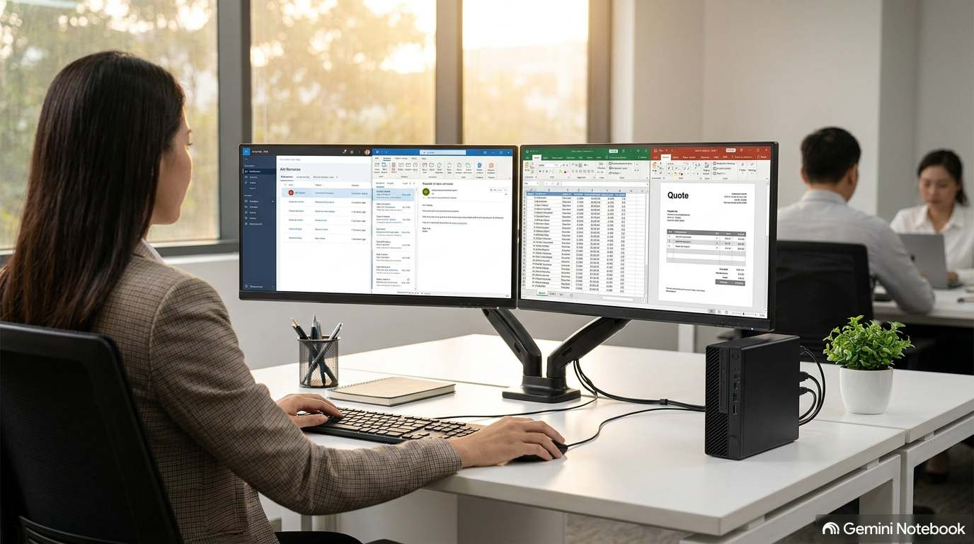 Hai màn hình giúp Sales Admin làm việc tốt hơn