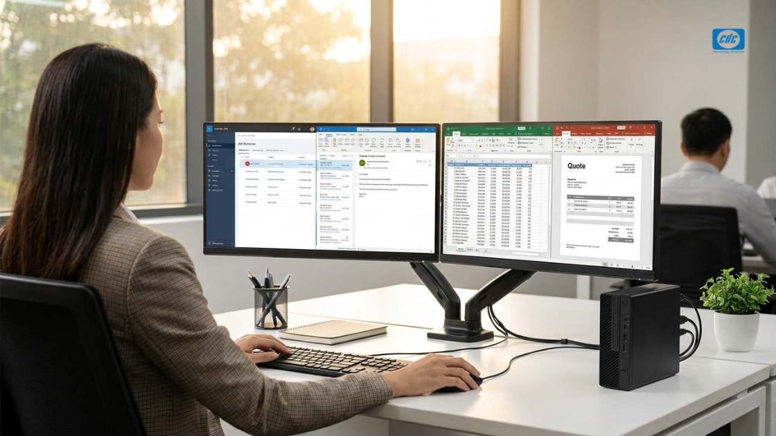 Một hay hai màn hình giúp Sales Admin làm việc hiệu quả hơn?