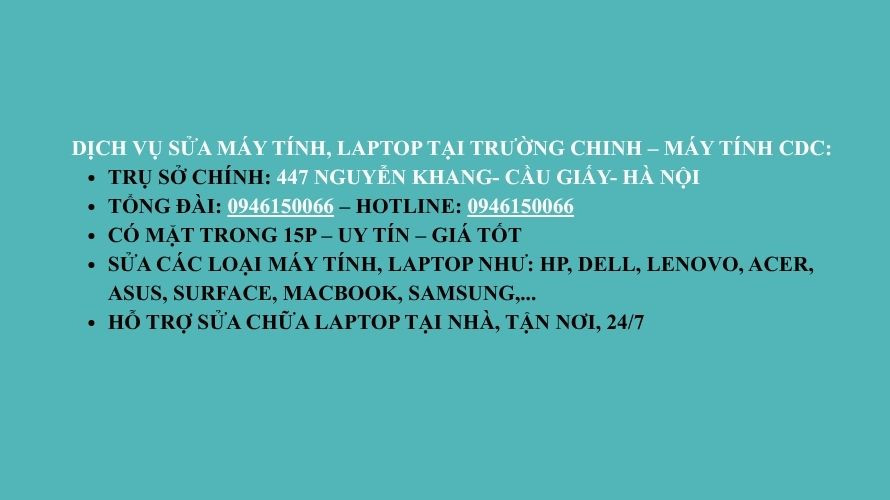 Dịch vụ sửa chữa tại Máy tính CDC ở Trường Chinh.