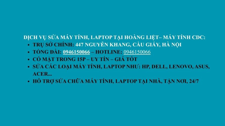 Sửa máy tính, laptop tại Hoàng Liệt giá rẻ