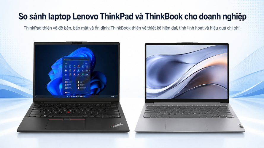 So sánh laptop Lenovo ThinkPad và ThinkBook cho doanh nghiệp