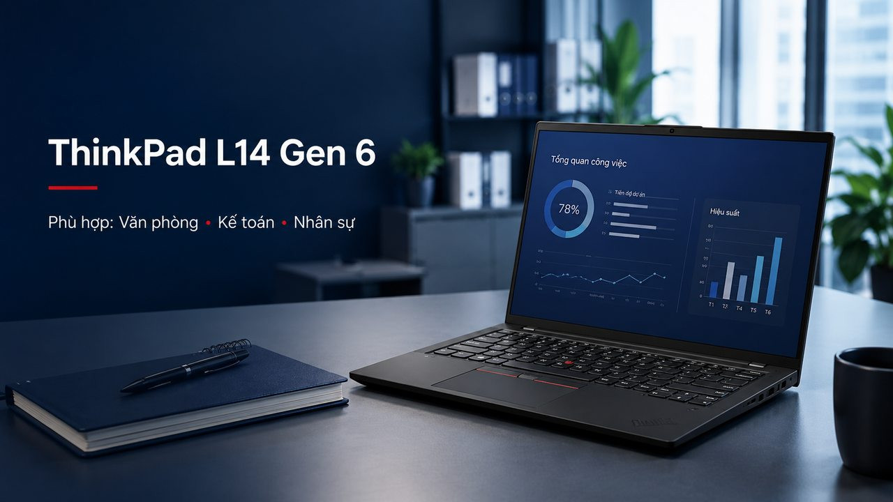 Laptop Lenovo ThinkPad L14 Gen 6 cho nhóm văn phòng doanh nghiệp