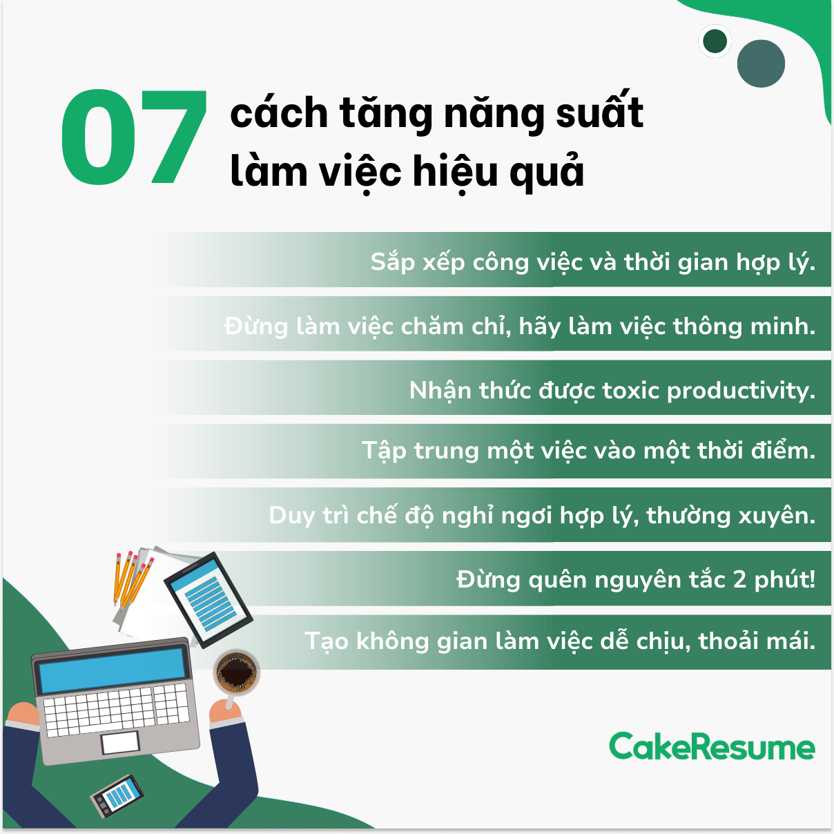 7 cách làm việc hiệu quả