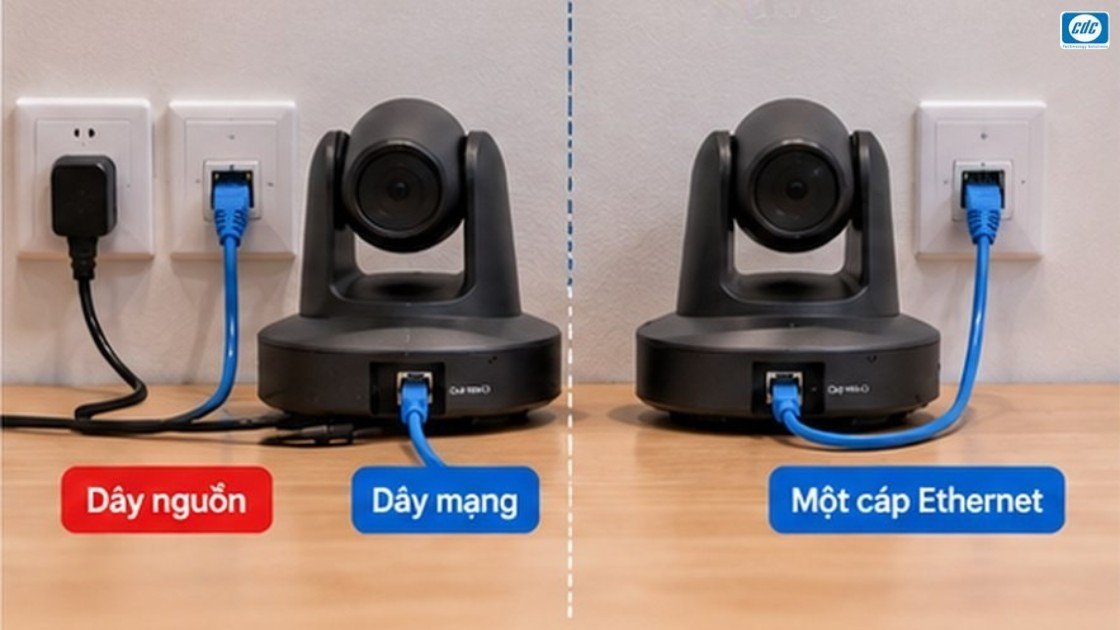 PoE+ cho camera hội nghị