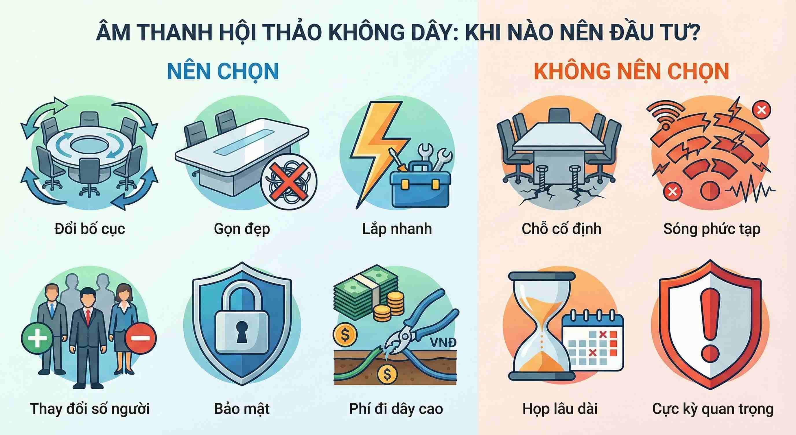 Khi nào doanh nghiệp nên chọn âm thanh hội thảo không dây?