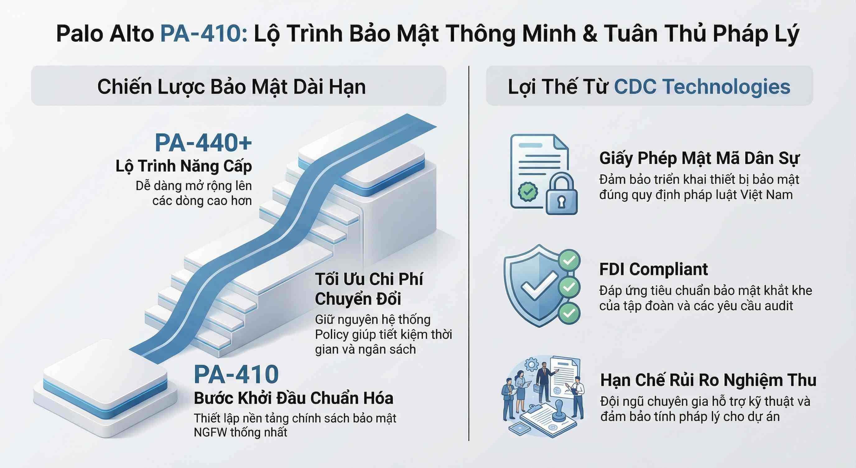 Lợi thế khi triển khai PA-410 cùng CDC Technologies