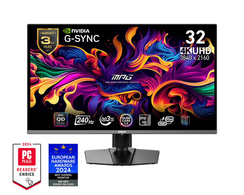 MPG 321URX QD-OLED mang đến chất lượng hình ảnh sắc nét, sống động và mượt mà