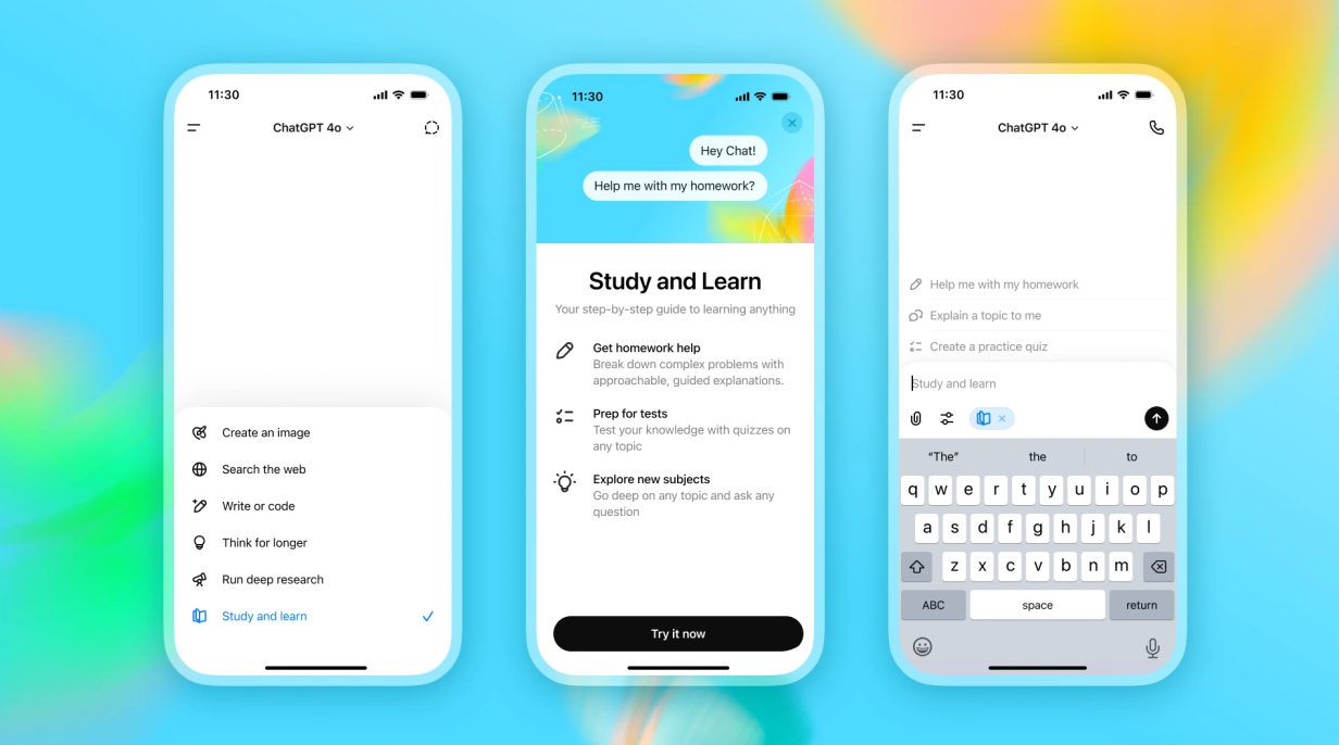 Giao diện tính năng Study and Learn của Study Mode trên ChatGPT. 